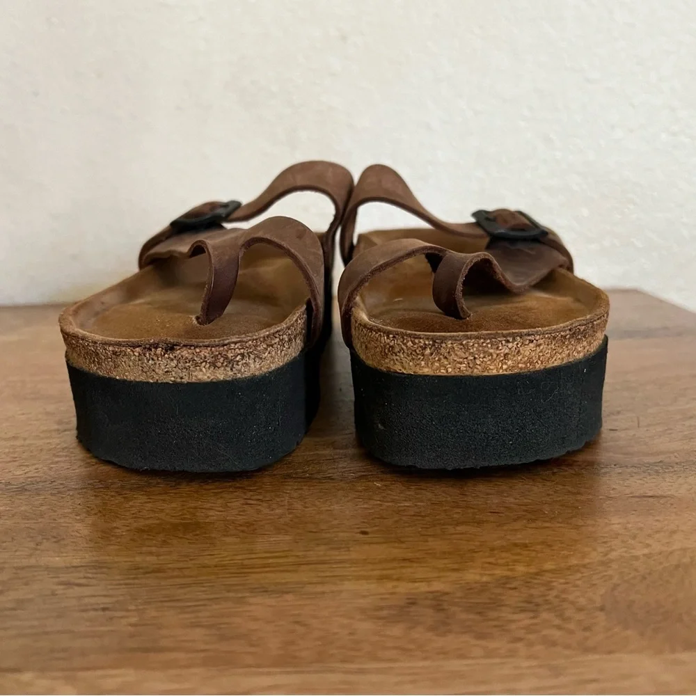 Naot Tahoe Thong Dark Brown Leather Platform Sandal Size 7-7.5 US - Picture 3 of 11
